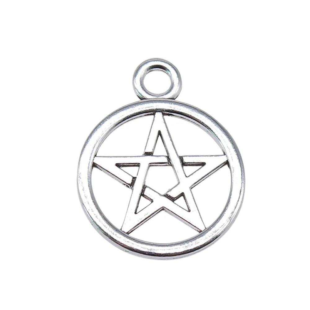 26x21mm 2.3g Multicolor Zinc Alloy Five Point Star Charm Pendant for DIY Necklace Bracelet Making