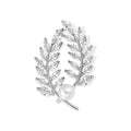 Luxury Wheat Ear Branch Brooch With Rhinestone And Pearl, Elegant Gold Alloy Lapel Pin Suit Accessory Gift
