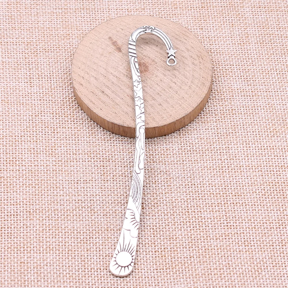 123x24mm 9.1g Multicolor Zinc Alloy Sun Moon Star Bookmark Charm for DIY Jewelry and Gift Accessories