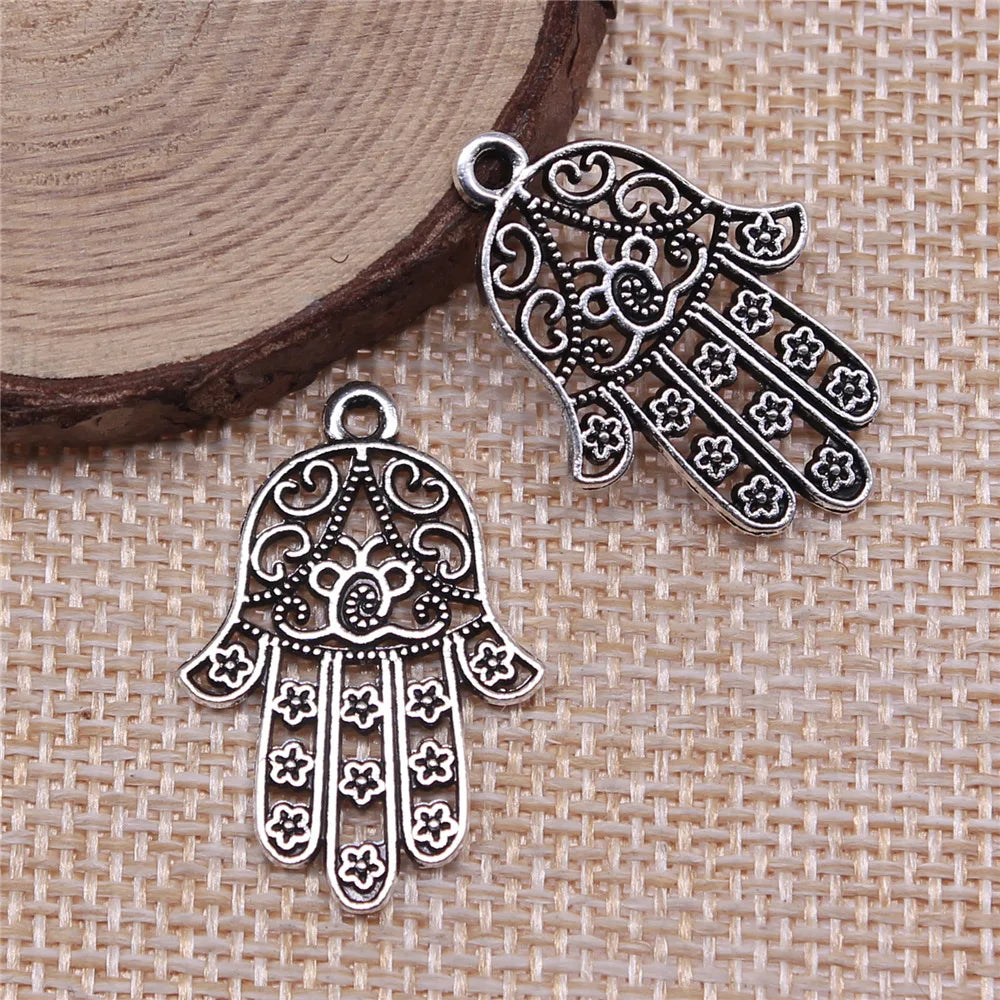 30x20mm 2.3g Multicolor Zinc Alloy Hand Charm Pendant for DIY Necklace Bracelet Making