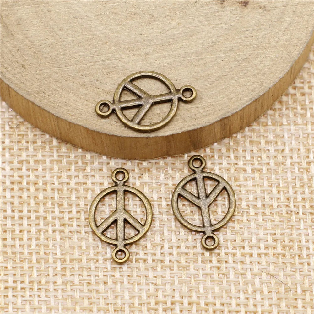 17x11mm 0.4g Multicolor Zinc Alloy Peace Symbol Connector Charm for DIY Jewelry Making and Accessories