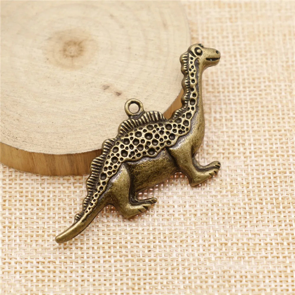 63x31mm 8.4g Multicolor Zinc Alloy Dinosaur Charm Pendant for Cute Animal DIY Jewelry Making