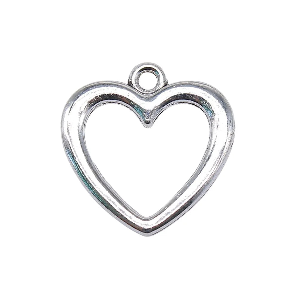 20x20mm 1.8g Multicolor Zinc Alloy Heart Charm Pendant for DIY Bracelet Necklace Jewelry Making