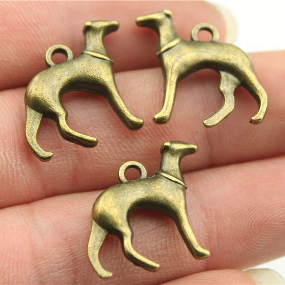 20x20mm 2.6g Zinc Alloy Dog Charm Pendant for DIY Necklace Bracelet Earring Jewelry Making
