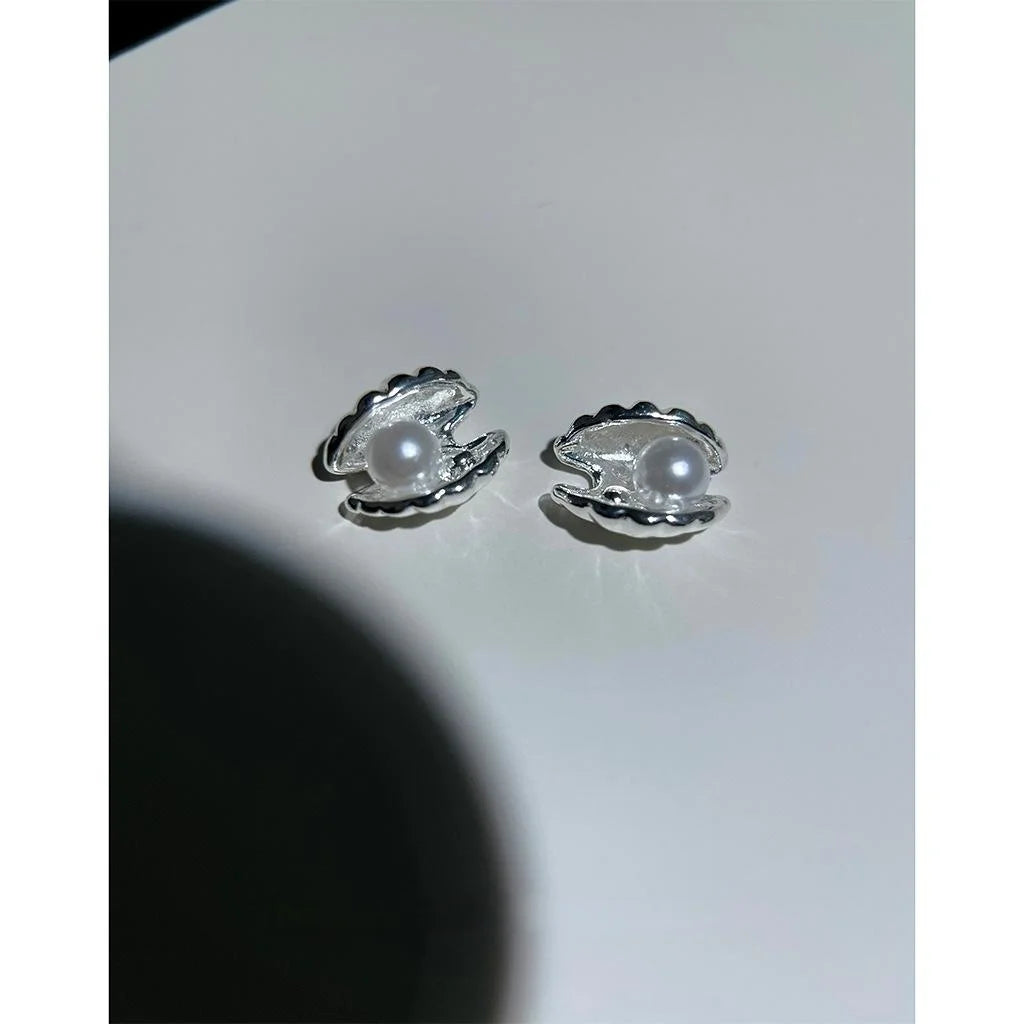 Style Shell Design Copper Stud Earrings For Women Daily Minimalist Jewelry