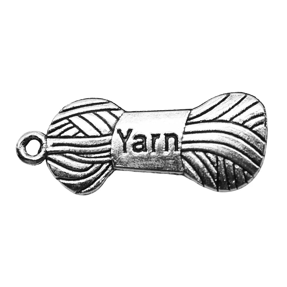 31x12mm 1.9g Multicolor Zinc Alloy Yarn Charm Pendant for DIY Knitting Theme Jewelry Making