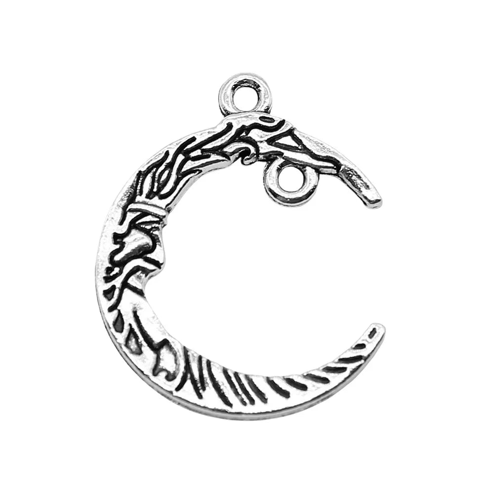 21x26mm 2.1g Multicolor Zinc Alloy Moon Connector Charm Pendant for DIY Necklace Bracelet Making