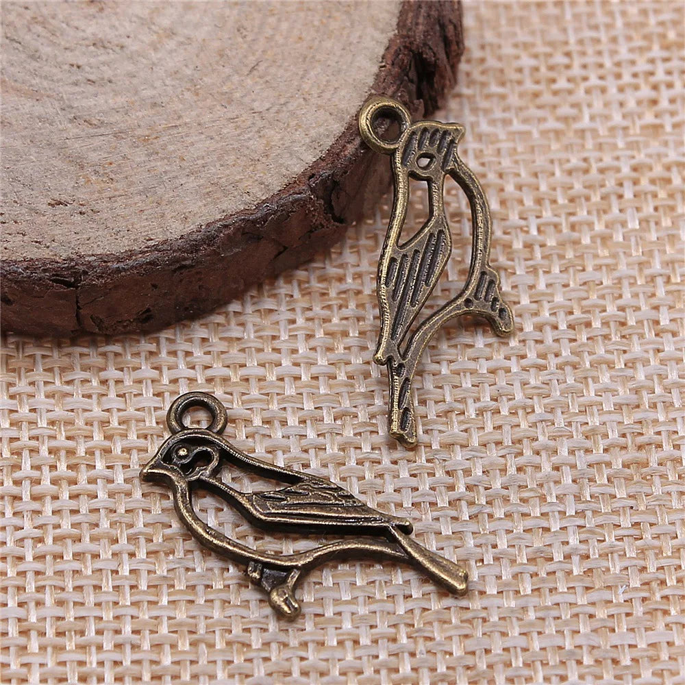 27x11mm 0.9g Multicolor Zinc Alloy Little Bird Charm Pendant for DIY Necklace Bracelet Jewelry