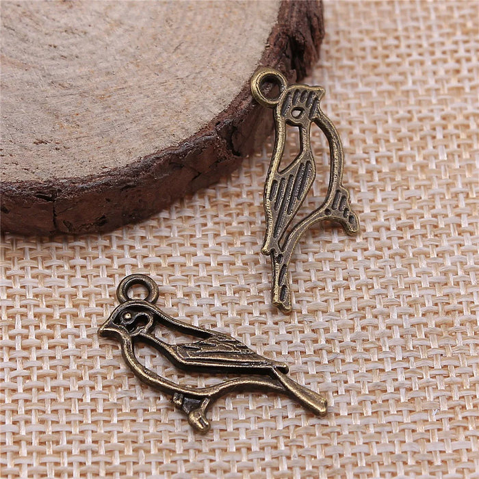 27x11mm 0.9g Multicolor Zinc Alloy Little Bird Charm Pendant for DIY Necklace Bracelet Jewelry