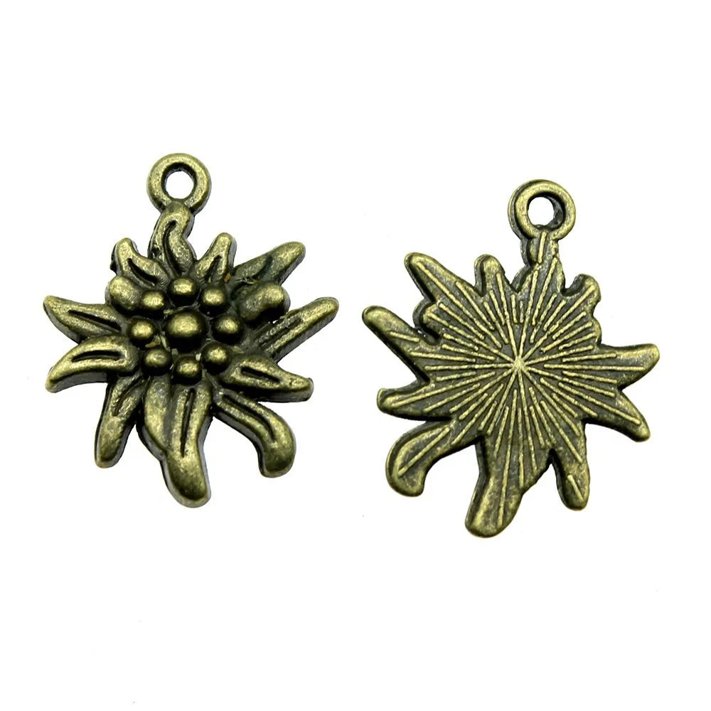 21x17mm 1.5g Multicolor Zinc Alloy Flower Charm Pendant for DIY Necklace Bracelet Jewelry Making