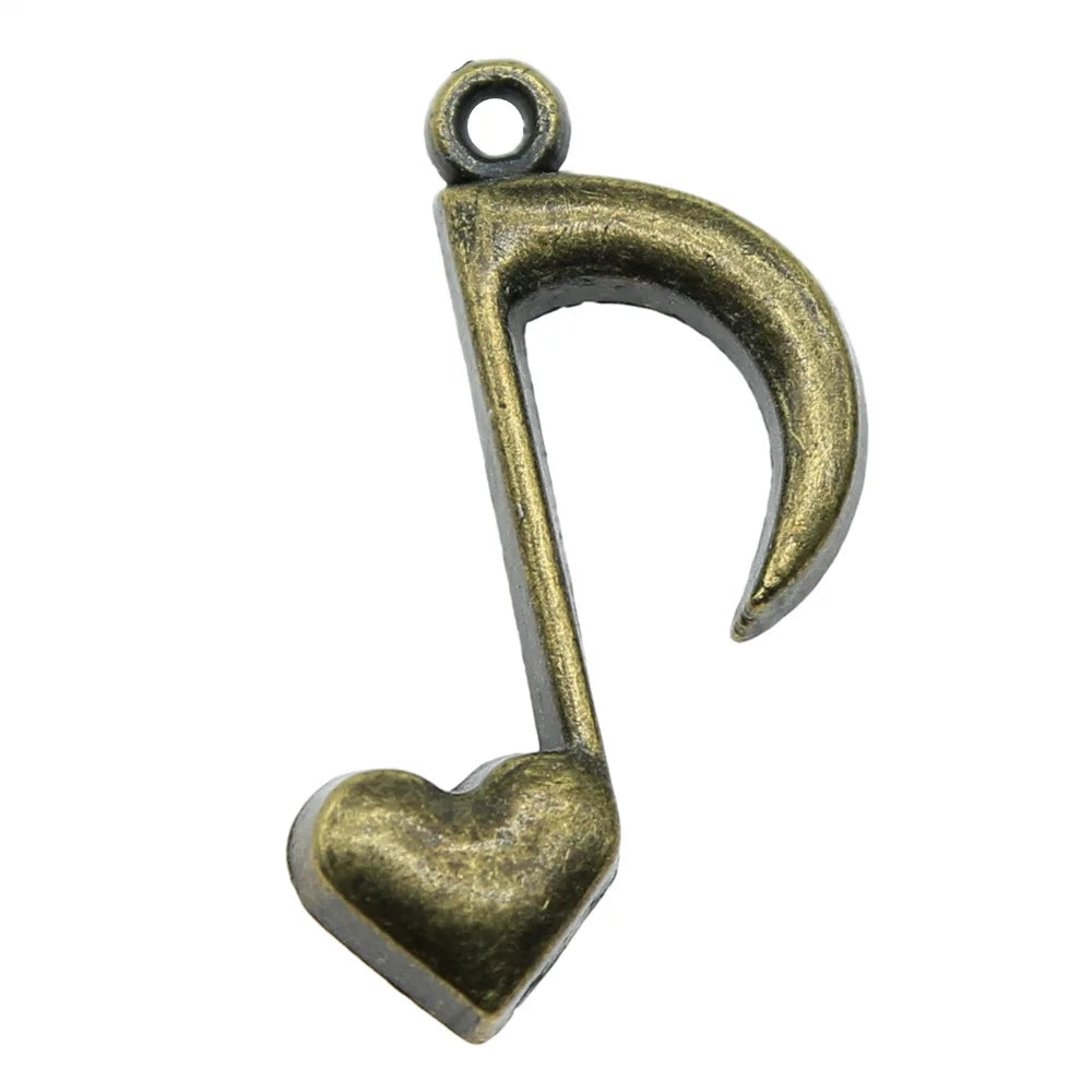 25x16mm 1.6g Multicolor Zinc Alloy Musical Note Charm Pendant for Music Bracelet Necklace Making