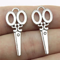 34x15mm 1.6g Multicolor Zinc Alloy Scissors Charm Pendant for DIY Sewing Theme Jewelry Making