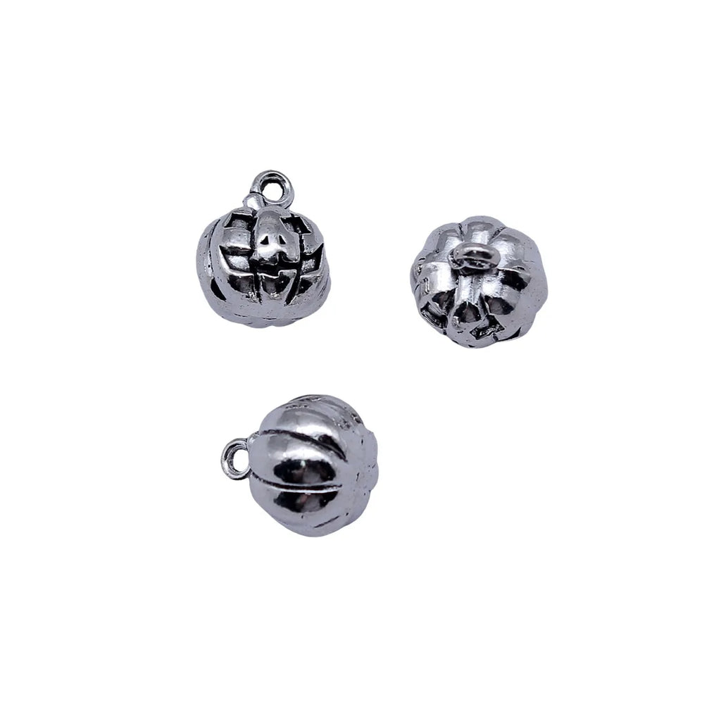 14x12x12mm 4.7g Antique Silver Zinc Alloy 3D Halloween Pumpkin Lantern Charm Pendant for DIY Jewelry