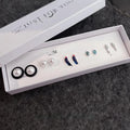 5-Piece Copper Zircon Enamel Pearl Stud Earrings, Fruit Geometric Gift Box