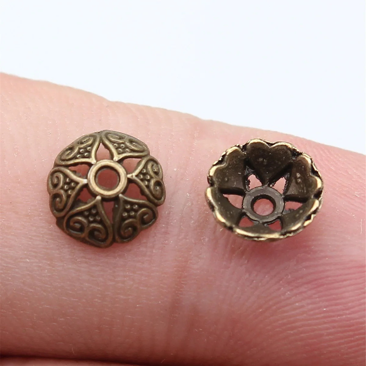 8x8x3mm 0.24g Multicolor Zinc Alloy Flower Bead Caps Jewelry Findings for DIY Bracelet Necklace Making