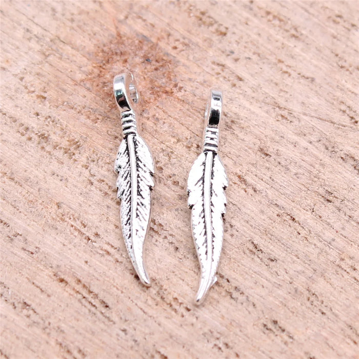 3x16mm 0.2g Multicolor Zinc Alloy Feather Charm Pendant for DIY Necklace Bracelet Jewelry Making