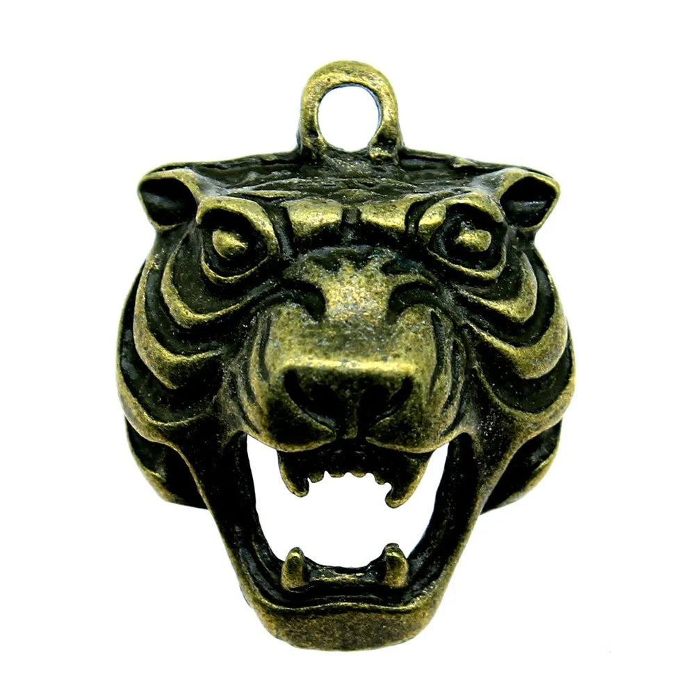 31x24x10mm 6g Zinc Alloy 3D Tiger Head Charm Pendant for DIY Necklace Bracelet Jewelry Making