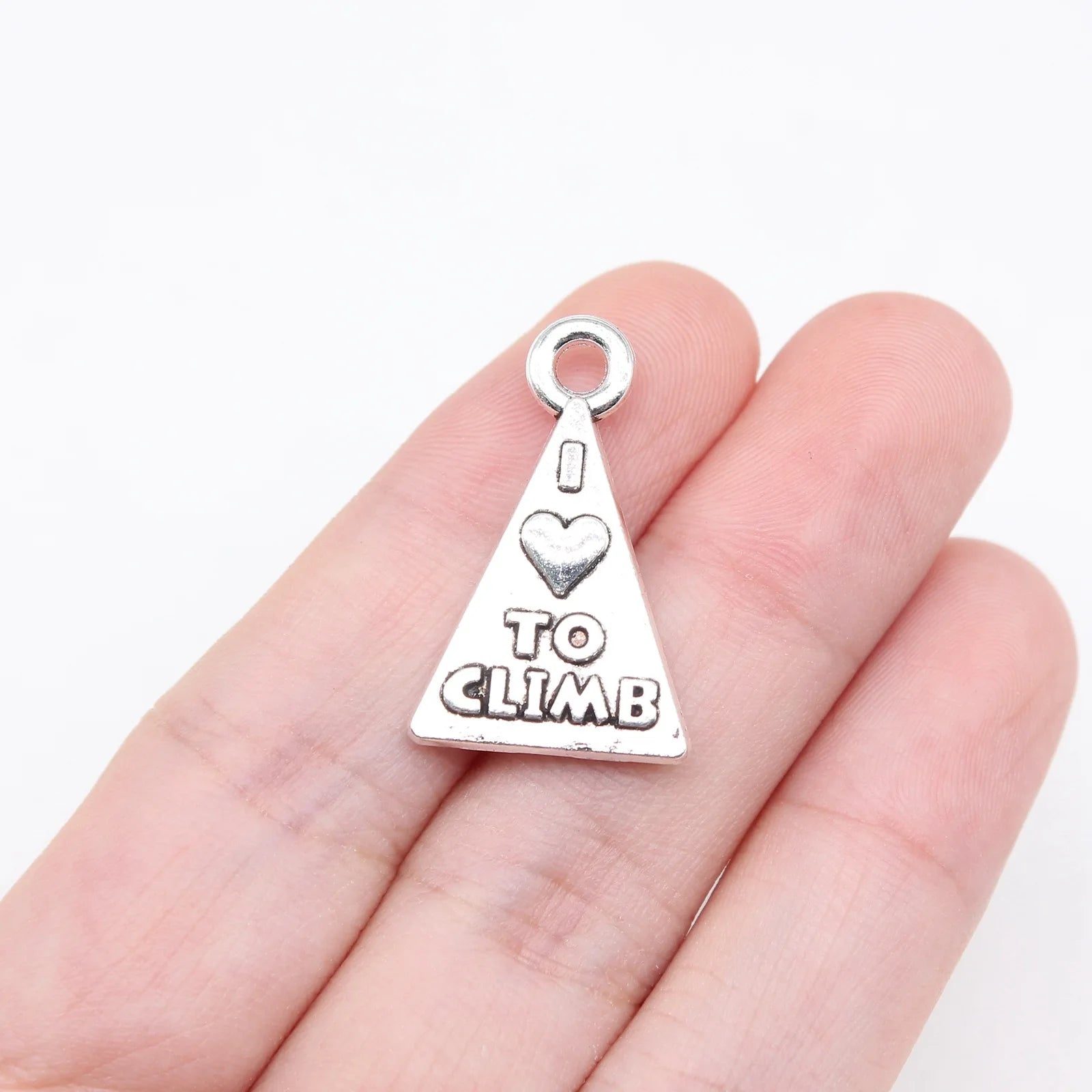 26x16mm 2.73g Antique Silver Zinc Alloy I Love Hiking Charm Pendant for DIY Outdoor Theme Jewelry