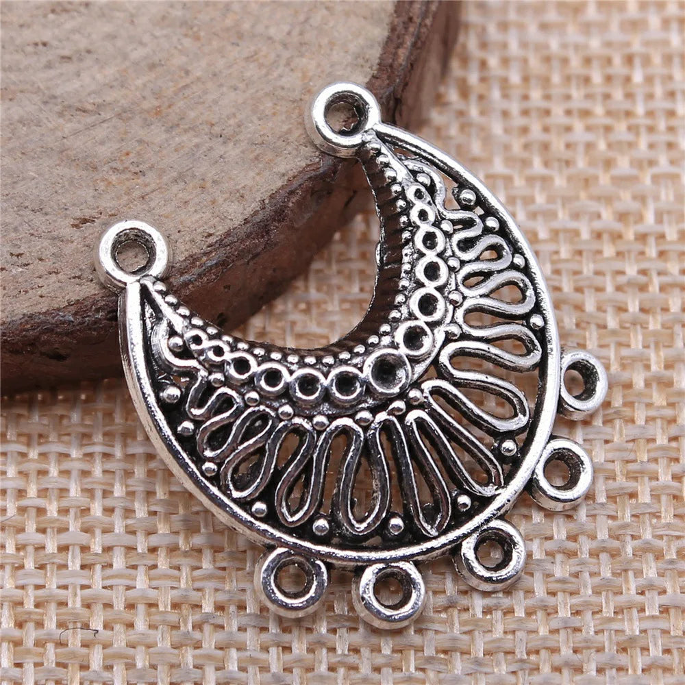 31x26mm 2.8g Multicolor Zinc Alloy Half Moon Earring Connector Charms for DIY Earrings Jewelry Making