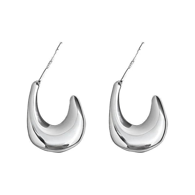 Minimalist Style Geometric Waterdrop Drop Earrings, Copper Hoop Design
