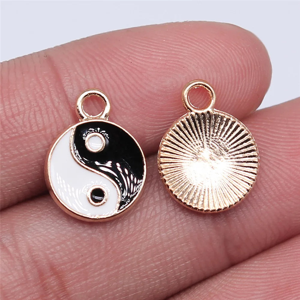 12x16mm 1g Zinc Alloy Tai Chi Charm Pendant for DIY Necklace Bracelet Jewelry Making
