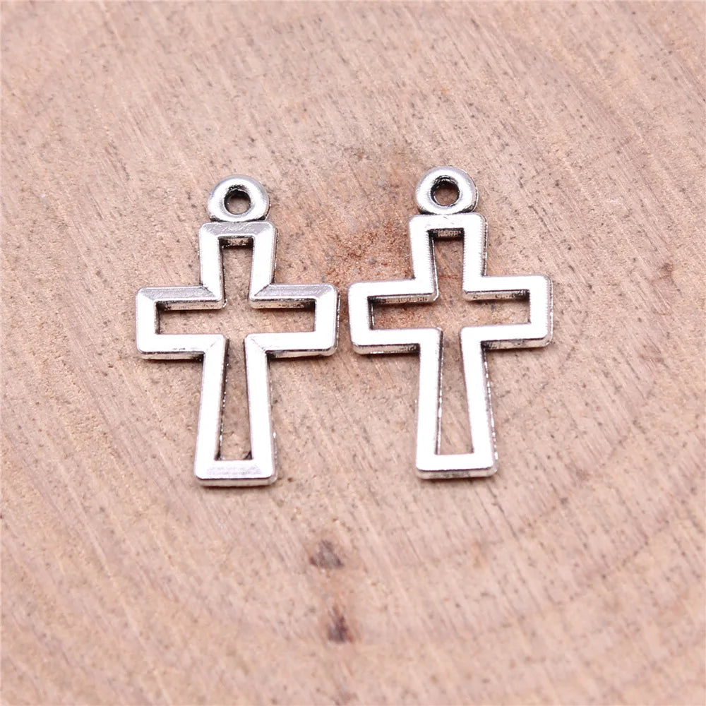 17x11mm 0.4g Multicolor Zinc Alloy Cross Charm Pendant for DIY Necklace Bracelet Jewelry Making