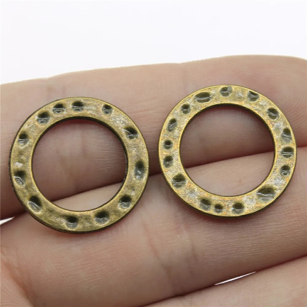 21x21mm 1.8g Multicolor Zinc Alloy Round Ring Charm Pendant for Necklace Bracelet DIY Jewelry