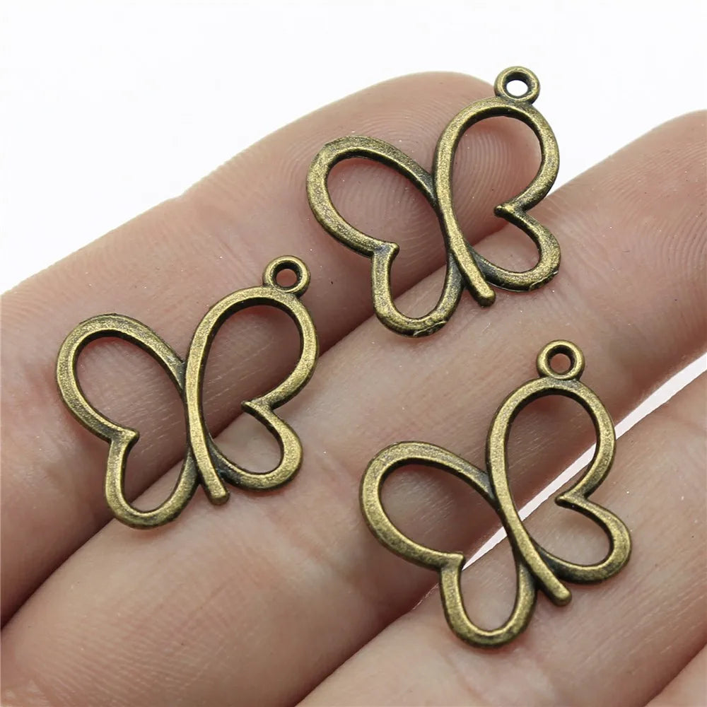 20x19mm 0.9g Multicolor Zinc Alloy Butterfly Charm Pendant for DIY Necklace Bracelet Jewelry Making