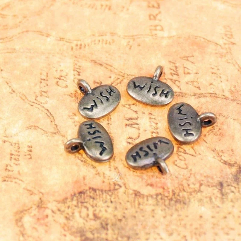 10x6MM Antique Silver Zinc Alloy Oval Letter Charm Pendant for DIY Necklace Bracelet Jewelry Making