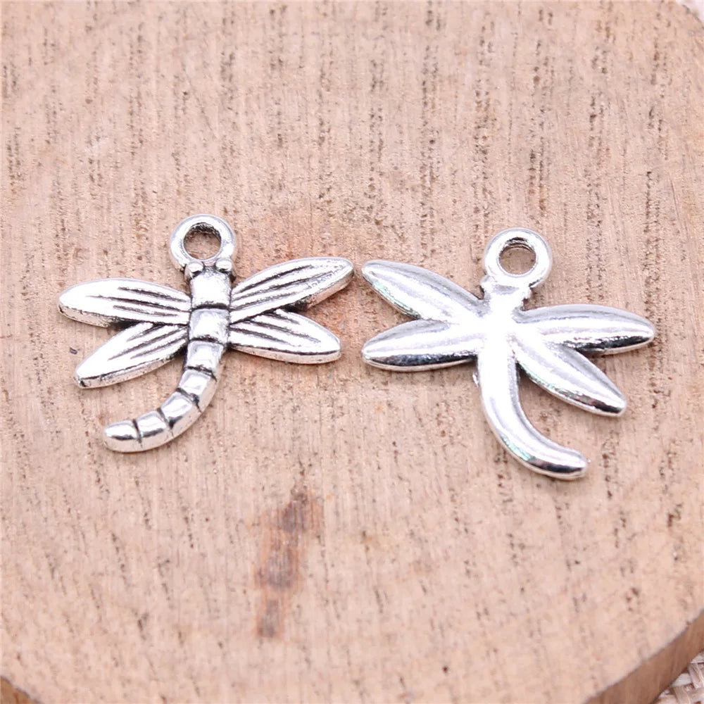18x13mm 1.3g Multicolor Zinc Alloy Dragonfly Charm Pendant for DIY Necklace Bracelet Jewelry Making