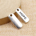 21x8mm 1.8g Antique Silver Zinc Alloy HOPE Tag Letter Charm Pendant for DIY Inspirational Jewelry Making