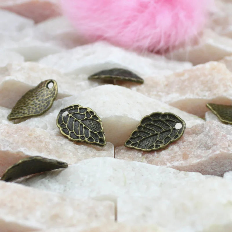 16x10MM Antique Silver Zinc Alloy Leaf Charm Pendant for DIY Necklace Bracelet Jewelry Making