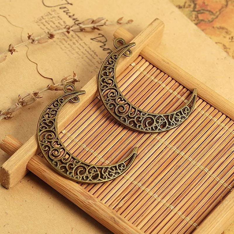 40x30MM Zinc Alloy Crescent Moon Charm Pendant for DIY Necklace Bracelet Jewelry Making