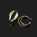 Elegant Gold Alloy Spiral Disc Hoop Stud & Clip On No Piercing Minimalist Round Statement Earrings
