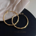 14K Plated Copper Round Geometric Drop Earrings, Statement Luxury Style