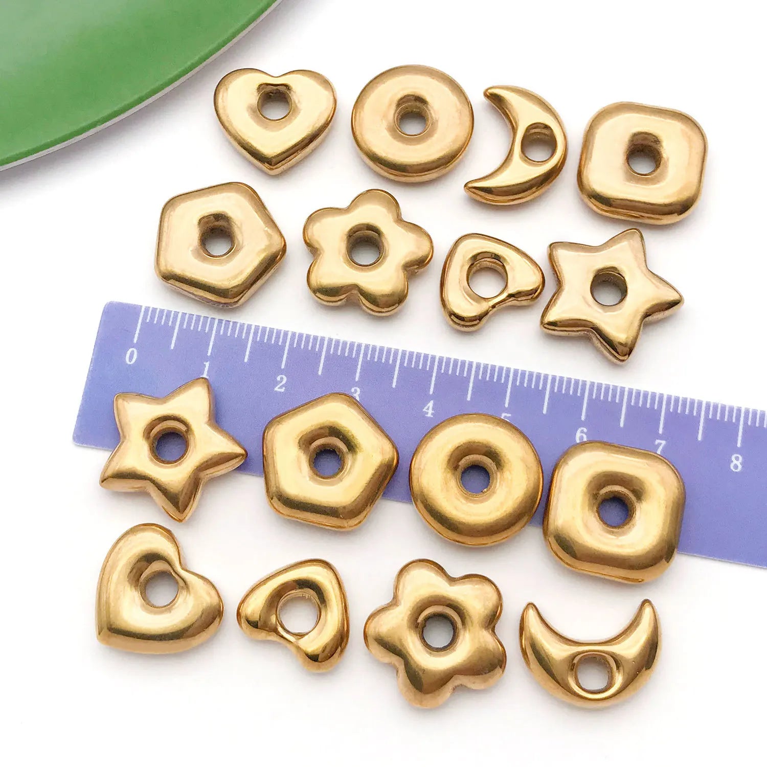 Stainless Steel Five Point Star Heart Moon Flower Spacer Beads for DIY Bracelet