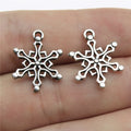 19x15mm 0.9g Antique Silver Zinc Alloy Snowflake Charm Pendant for DIY Christmas Jewelry Making