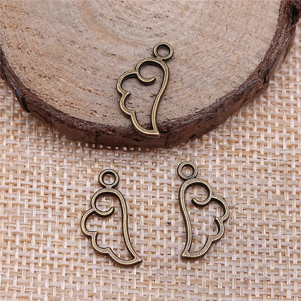 18x9mm 0.4g Multicolor zinc alloy Angel Wing charm pendant for necklace bracelet DIY making