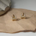 Micro Pave Zircon H Letter Stud Earrings Copper Mini Minimalist Commuter Jewelry