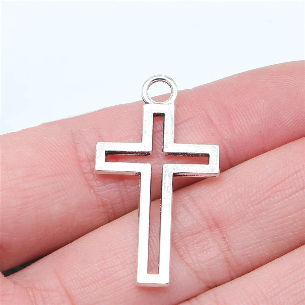 39x21mm 2.37g Zinc Alloy Cross Charm Pendant for DIY Necklace Bracelet Handmade Jewelry Findings