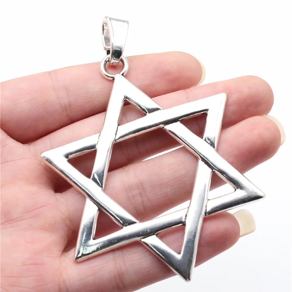 75x59mm 14.8g Multicolor Zinc Alloy Six-Pointed Star Charm Pendant for Necklace Bracelet Making