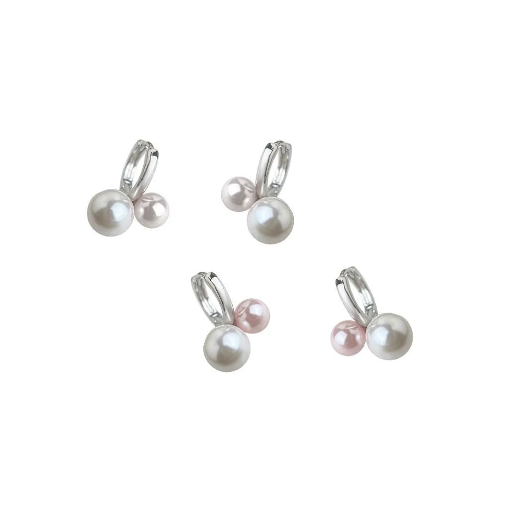 Light Luxury Copper Glass Pearl Drop Earrings Round Geometric Daily Commuter Jewelry