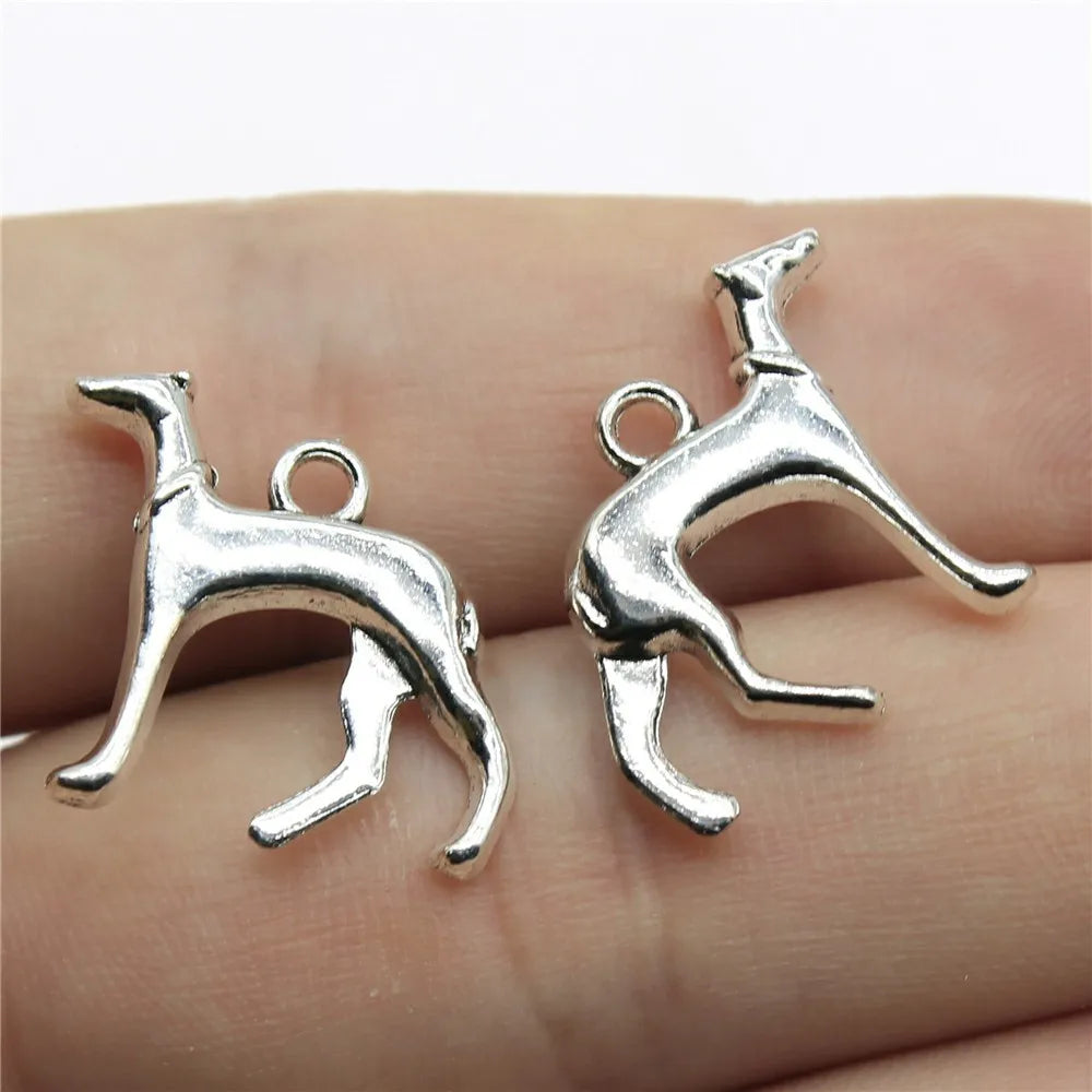 20x20mm 2.6g Zinc Alloy Dog Charm Pendant for DIY Necklace Bracelet Earring Jewelry Making