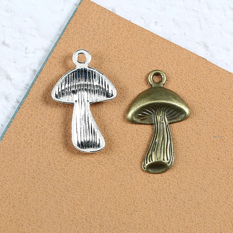 28x18mm Zinc Alloy Mushroom Charm Pendant for DIY Necklace Bracelet Jewelry Making