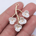 38x28mm 2.65g KC Gold Zinc Alloy Flower Branch Charm Pendant for DIY Necklace Bracelet Jewelry Making