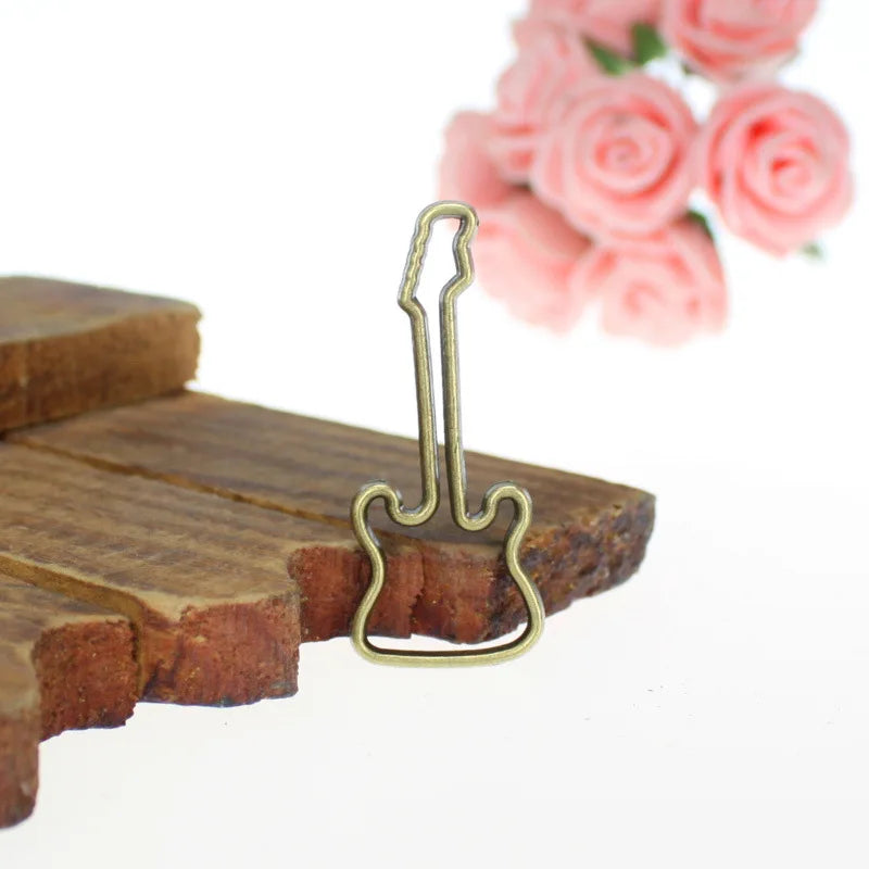 40x17MM Antique Silver Zinc Alloy Guitar Charm Pendant for DIY Necklace Bracelet Jewelry Making