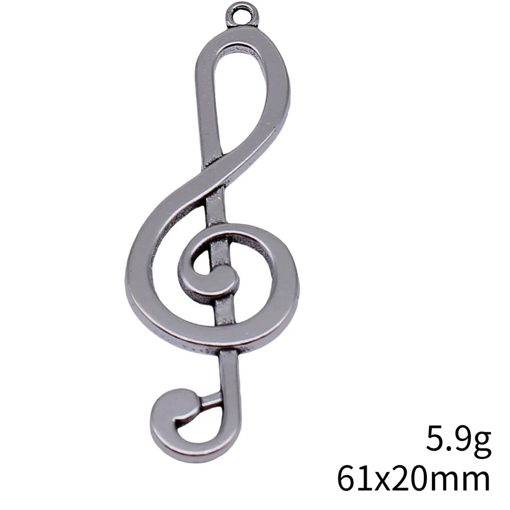 61x20mm 5.9g Antique Silver Zinc Alloy Music Note Charm Pendant for DIY Necklace Jewelry Making