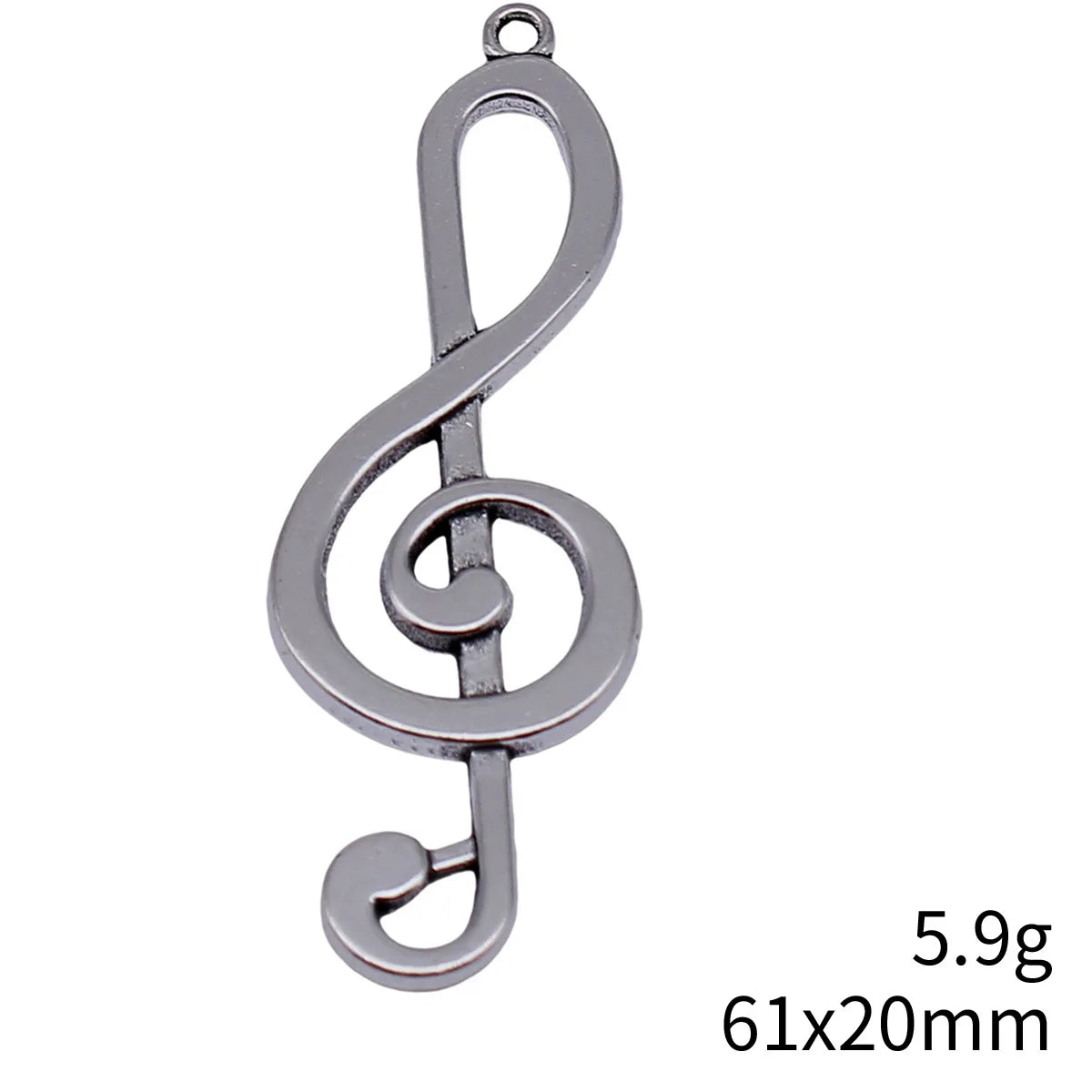 61x20mm 5.9g Antique Silver Zinc Alloy Music Note Charm Pendant for DIY Necklace Jewelry Making