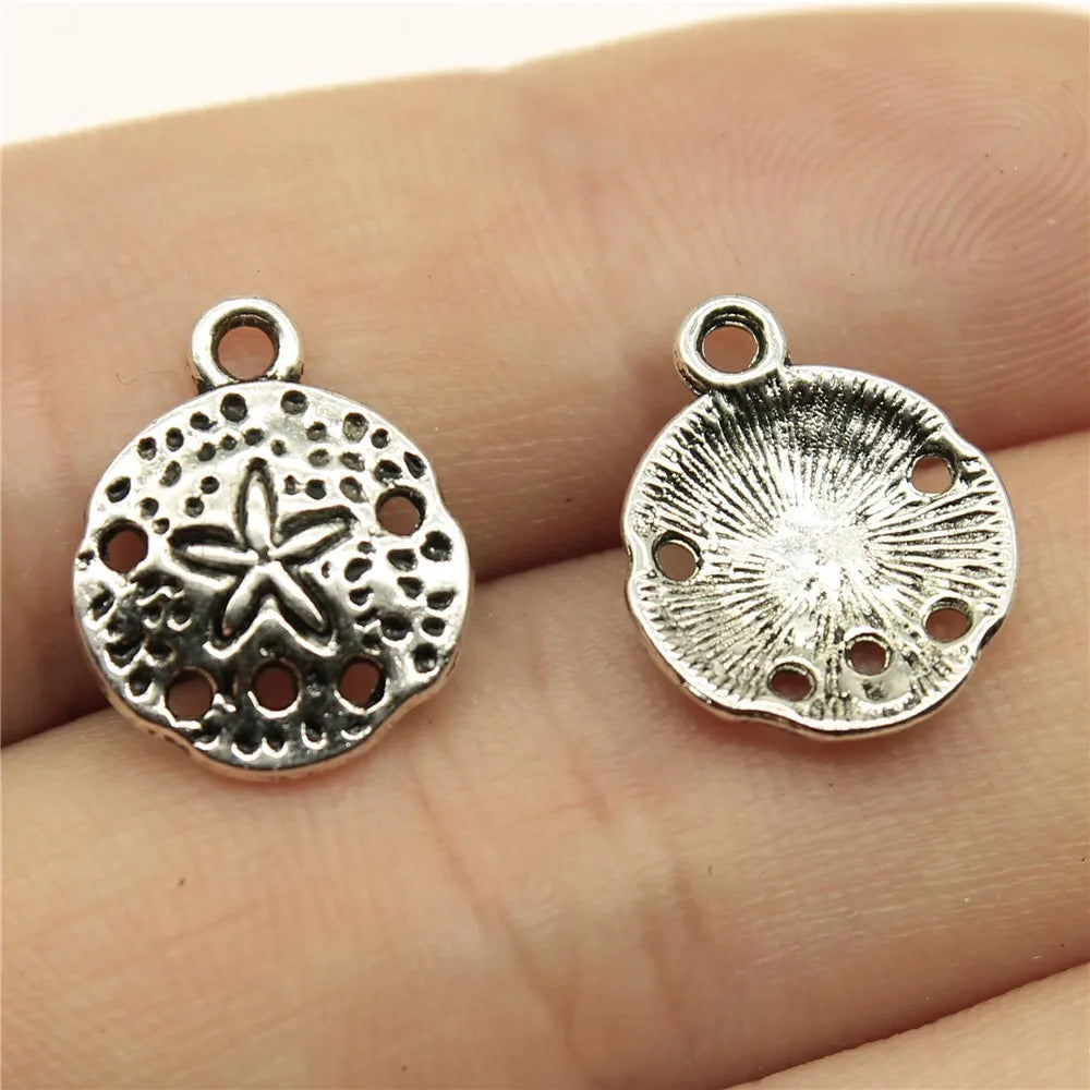 12mm 0.7g Antique Silver Zinc Alloy Sea Urchin Charm Pendant for DIY Ocean Jewelry Making