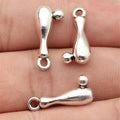 20x9x5.4mm 1.6g Antique Silver Zinc Alloy Bowling Ball Charm Pendant for DIY Sports Jewelry Making